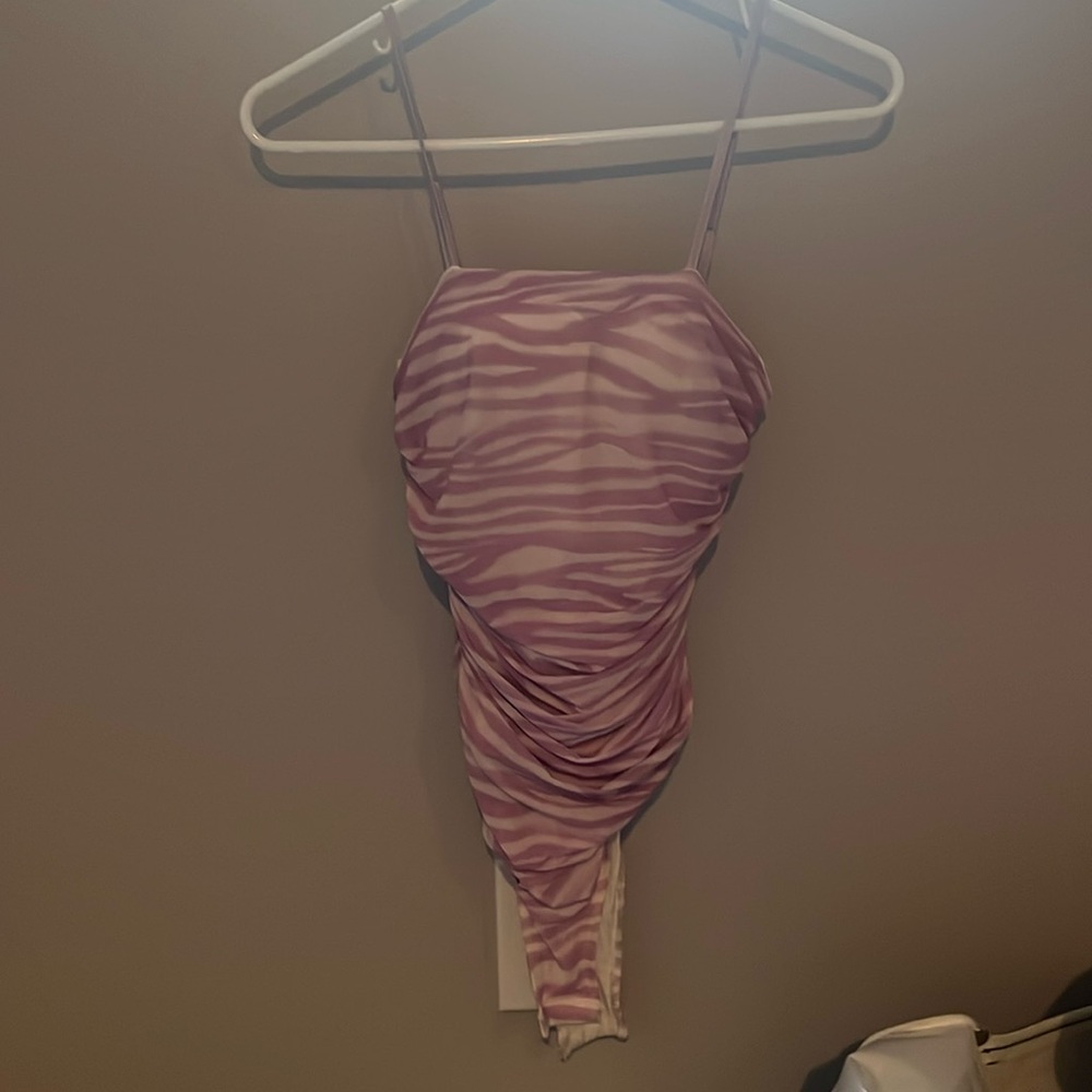Purple zebra bodysuit